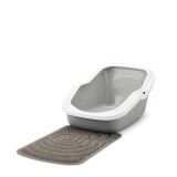 SAVIC ASEO grigio con bordo bianco - lettiera aperta per gatti - 56x39x27.5 cm - 1 pezzo