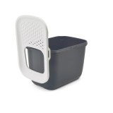SAVIC HOP antracite con coperchio bianco – lettiera per gatti – 58.5x39x39.5 cm – 1 pezzo