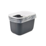 SAVIC HOP antracite con coperchio bianco – lettiera per gatti – 58.5x39x39.5 cm – 1 pezzo