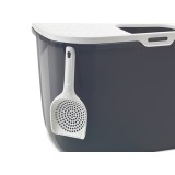 SAVIC HOP antracite con coperchio bianco – lettiera per gatti – 58.5x39x39.5 cm – 1 pezzo