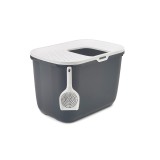 SAVIC HOP antracite con coperchio bianco – lettiera per gatti – 58.5x39x39.5 cm – 1 pezzo