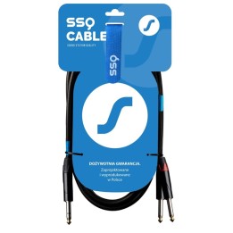 SSQ JSJM2 SS-1453 Cavo Jack Stereo - 2x Jack Mono 2 m nero