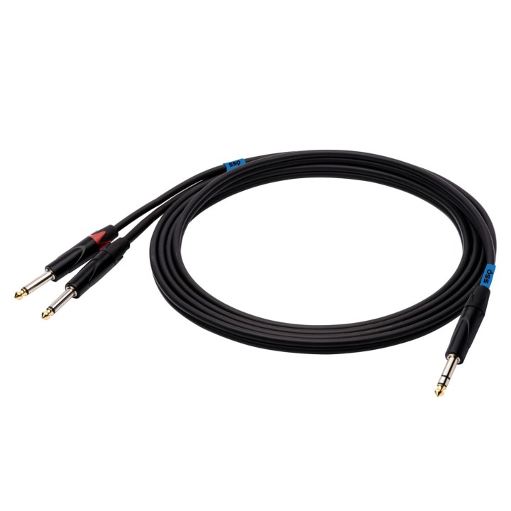 SSQ JSJM2 SS-1453 Cavo Jack Stereo - 2x Jack Mono 2 m nero