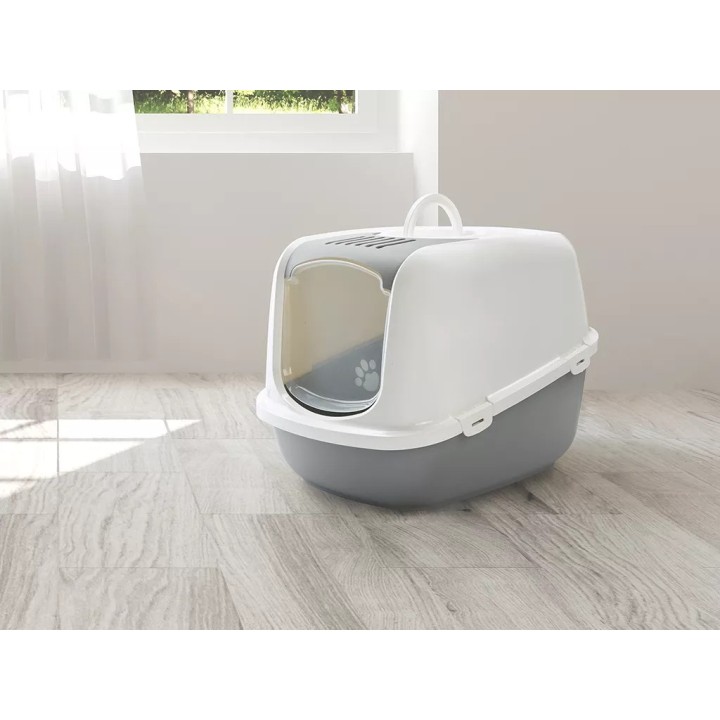 SAVIC Nestor Jumbo bianco-grigio – lettiera per gatti chiusa – 66.5x48.5x46.5 cm – 1 pezzo