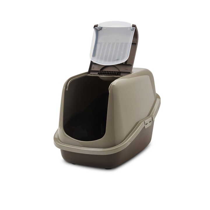 SAVIC Nestor grigio caldo-marrone cioccolato - lettiera per gatti chiusa - 56x39x38.5 cm - 1 pezzo