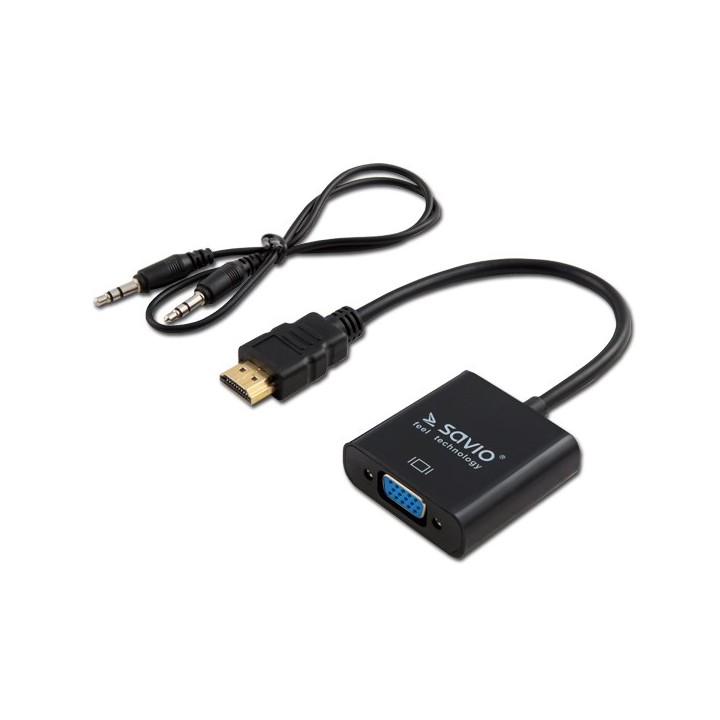 Adattatore SAVIO HDMI (M) – VGA (F) con audio CL-23/B nero