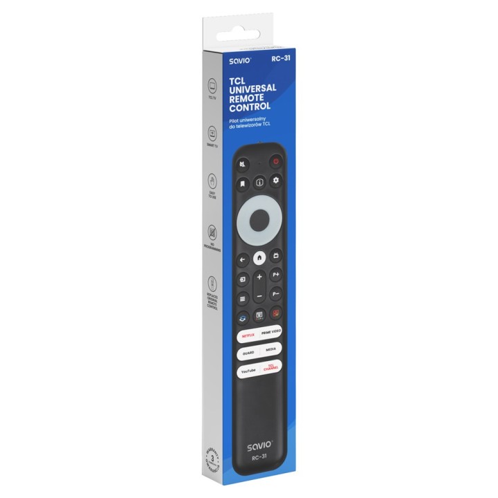 SAVIO RC-31 Telecomando universale/sostitutivo per TCL TV – SMART TV