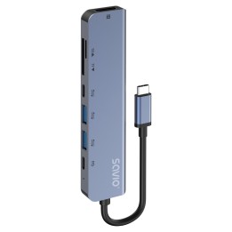 Savio AK-82 Hub di interfaccia USB Type-C 5000 Mbit/s nero