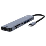 Savio AK-82 Hub di interfaccia USB Type-C 5000 Mbit/s nero