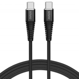 Savio CL-160 USB cavo 2 m USB 2.0 USB C - USB C nero