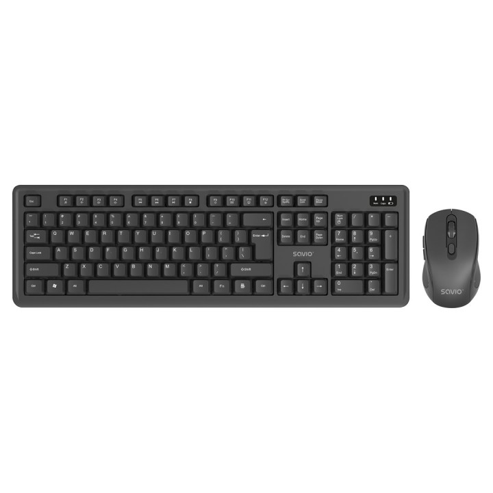 Savio KB-03 Tastiera e mouse inclusi per casa/ufficio USB QWERTY US inglese nero