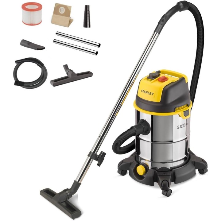 Aspirapolvere STANLEY SXVC30XTDE nero acciaio inox giallo 1600 W
