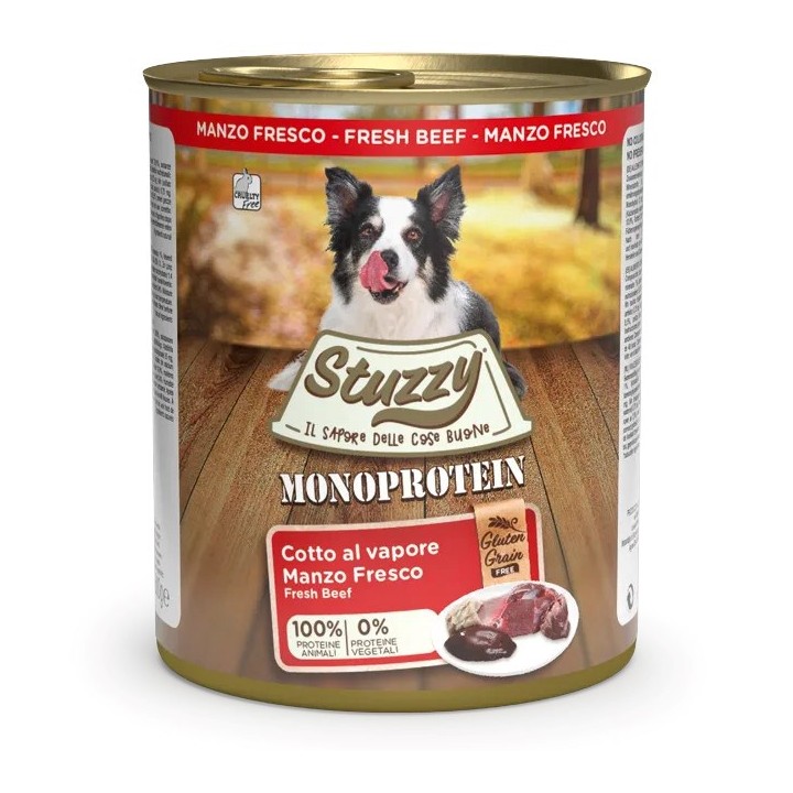 STUZZY Monoprotein Manzo - cibo umido per cani - 800g
