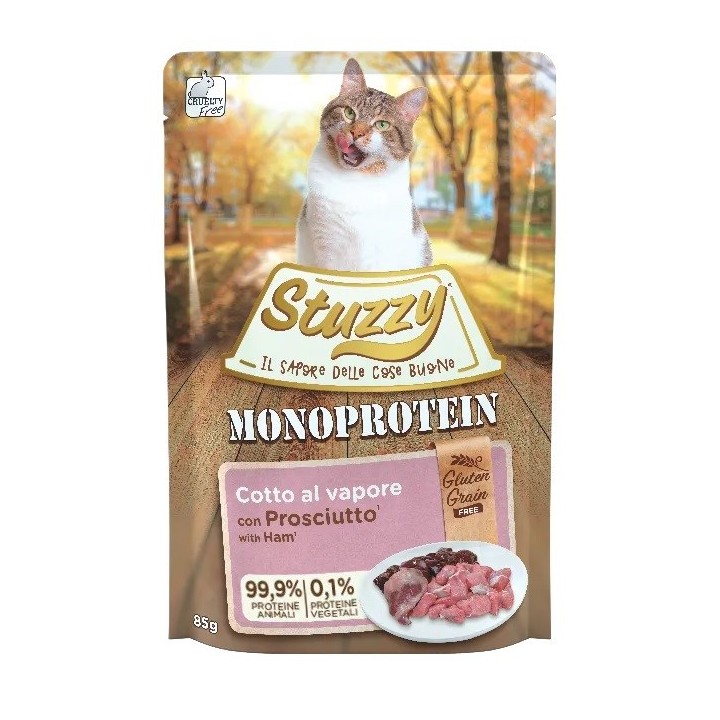 STUZZY Monoprotein Prosciutto - cibo umido per gatti - 85 g