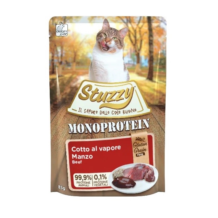 STUZZY Monoprotein Manzo - cibo umido per gatti - 85 g