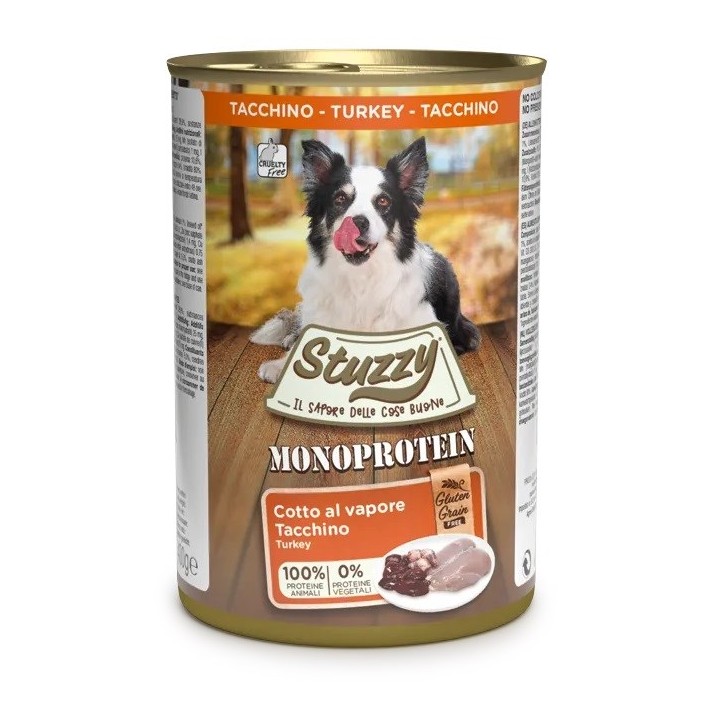 STUZZY Monoprotein Tacchino - cibo umido per cani - 400 g
