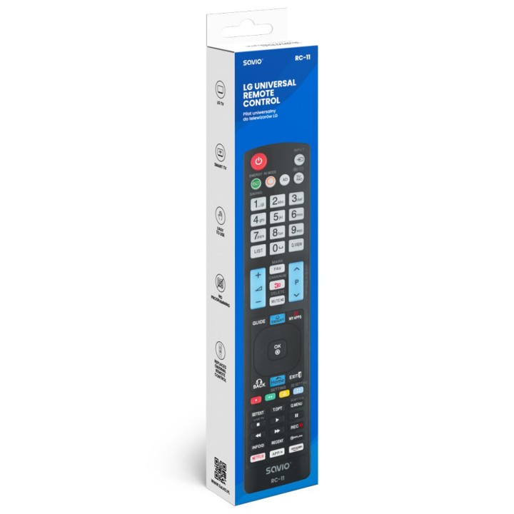 Savio RC-11 telecomando IR wireless TV pulsanti pressione