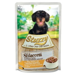 STUZZY Sfilacciati Pollo con prosciutto - cibo umido per cani - 100g