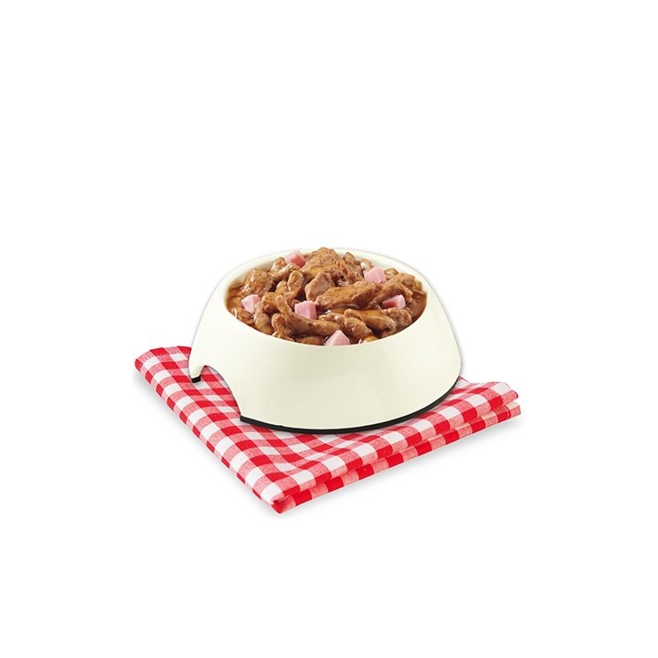 STUZZY Sfilacciati Pollo con prosciutto - cibo umido per cani - 100g
