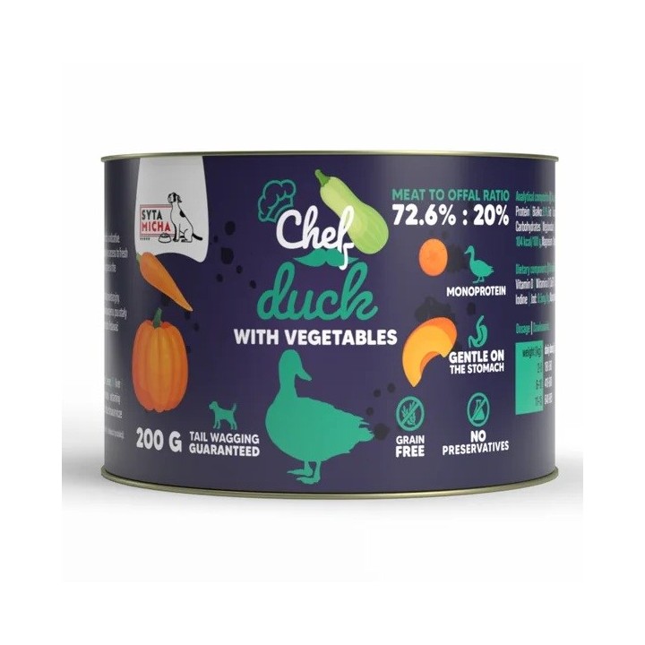 SYTA MICHA Chef Anatra con verdure Mono - cibo umido per cani - 200g
