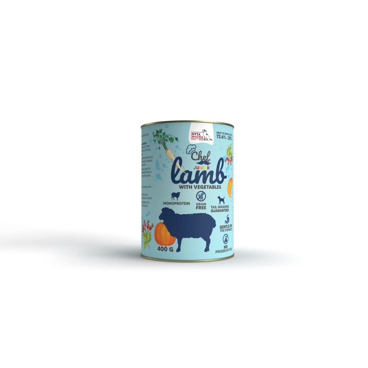 SYTA MICHA Chef Junior Agnello con verdure - cibo umido per cani - 400g