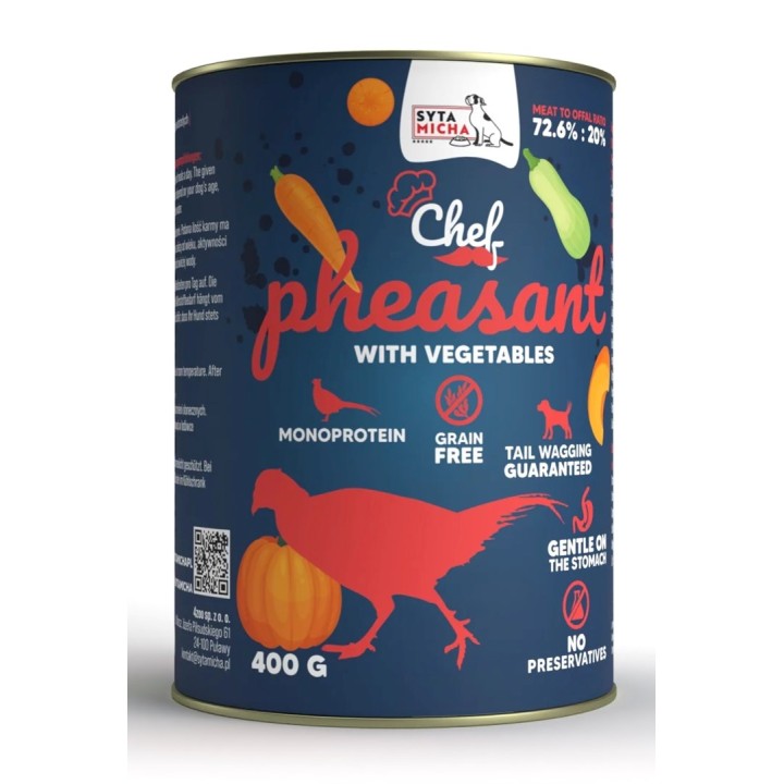 SYTA MICHA Chef Fagiano con verdure - cibo umido per cani - 400g