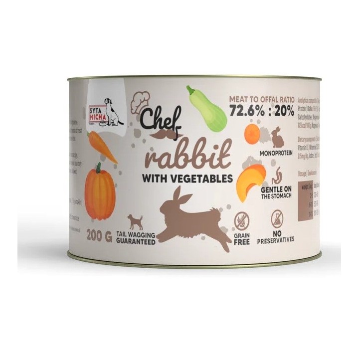 SYTA MICHA Chef Coniglio con verdure Mono - cibo umido per cani - 200g