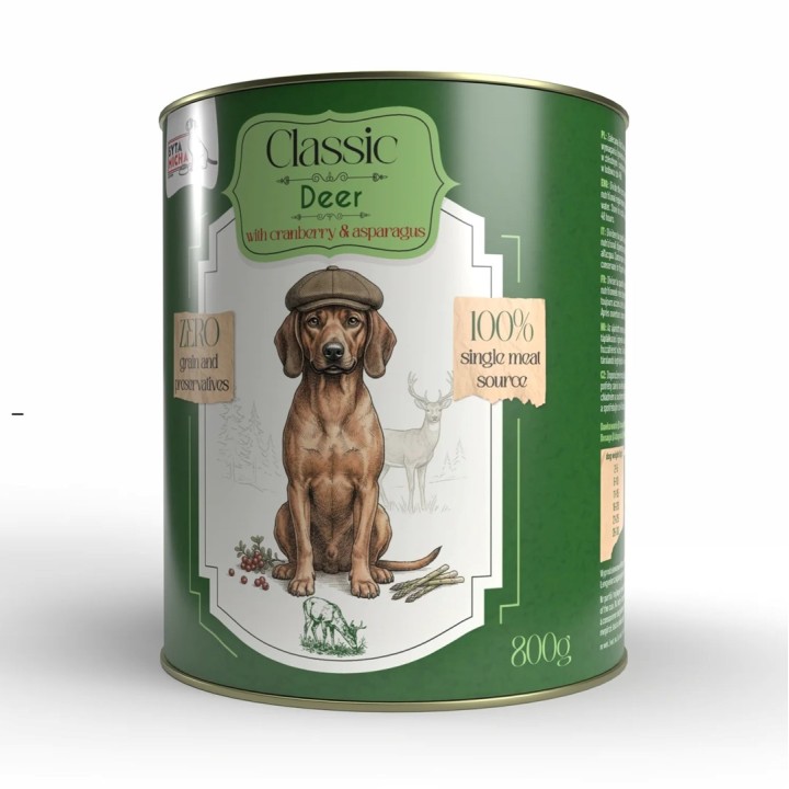 SYTA MICHA cibo umido per cani Classic Mono Cervo con mirtilli rossi - 800g