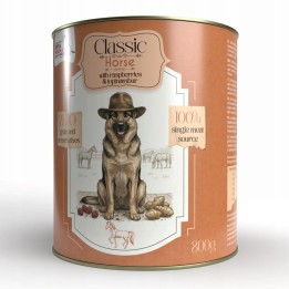 SYTA MICHA Classic Mono Cavallo con lamponi e topinambur - cibo umido per cani - 800g