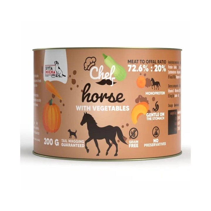 SYTA MICHA Chef Cavallo con verdure Mono - cibo umido per cani - 200g