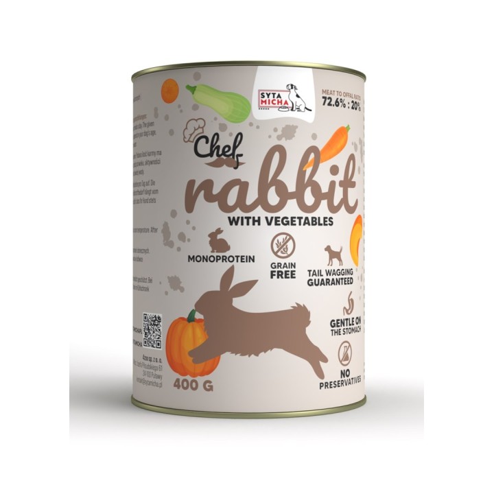 SYTA MICHA Chef Coniglio con verdure - cibo umido per cani - 400 g