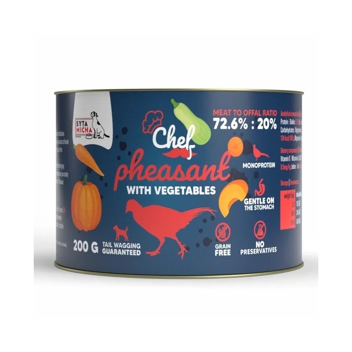 SYTA MICHA Chef Fagiano con verdure Mono - cibo umido per cani - 200g