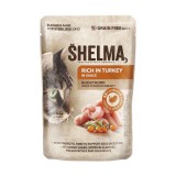 SHELMA Ricco di pollo tacchino manzo e anatra - cibo umido per gatti - 4x85g