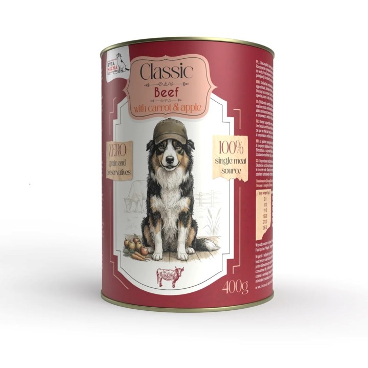 SYTA MICHA cibo umido per cani Classic Manzo con carota - 400g
