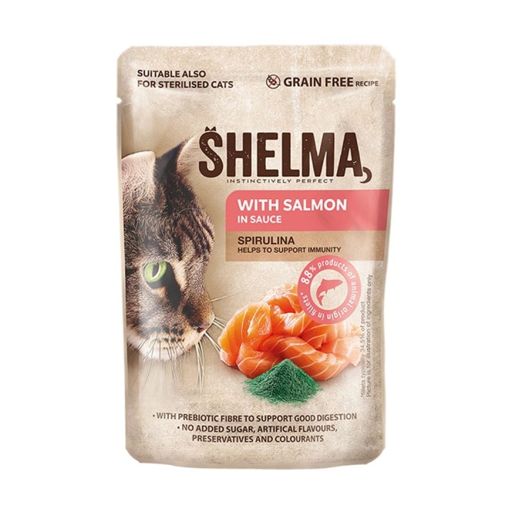 SHELMA con salmone in salsa - cibo umido per gatti - 85g