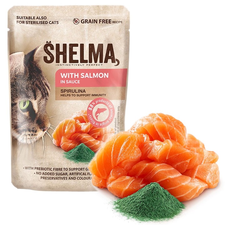 SHELMA con salmone in salsa - cibo umido per gatti - 85g