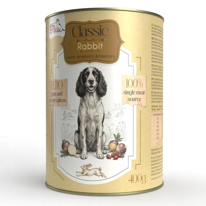 SYTA MICHA Classic Mono Coniglio con rutabaga - cibo umido per cani - 400g