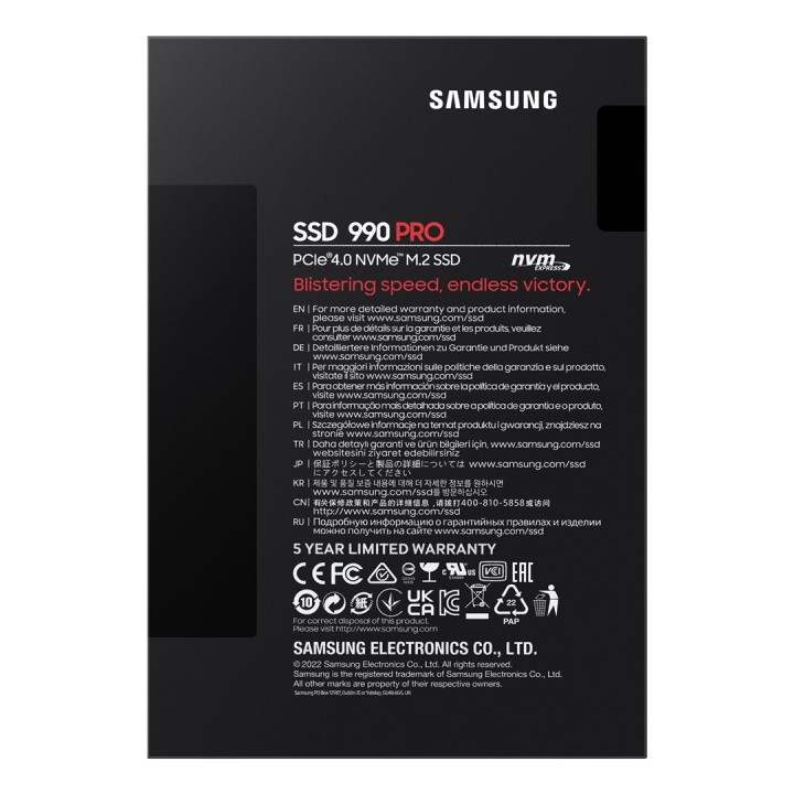 Samsung 990 PRO 1 TB M.2 PCI Express 4.0 NVMe V-NAND MLC