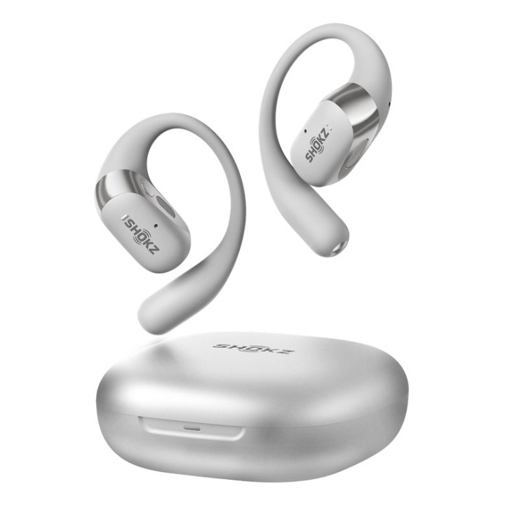 SHOKZ OpenFit 2+ cuffie wireless con gancio auricolare in-ear chiamate/musica Bluetooth grigio