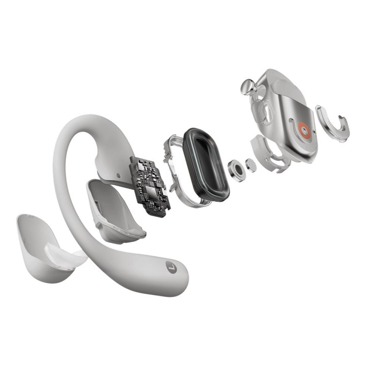 SHOKZ OpenFit 2+ cuffie wireless con gancio auricolare in-ear chiamate/musica Bluetooth grigio