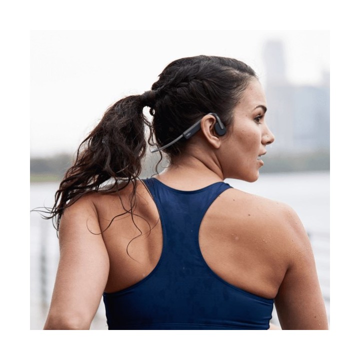 SHOKZ OpenMove cuffie wireless con fascia al collo per sport Bluetooth grigie