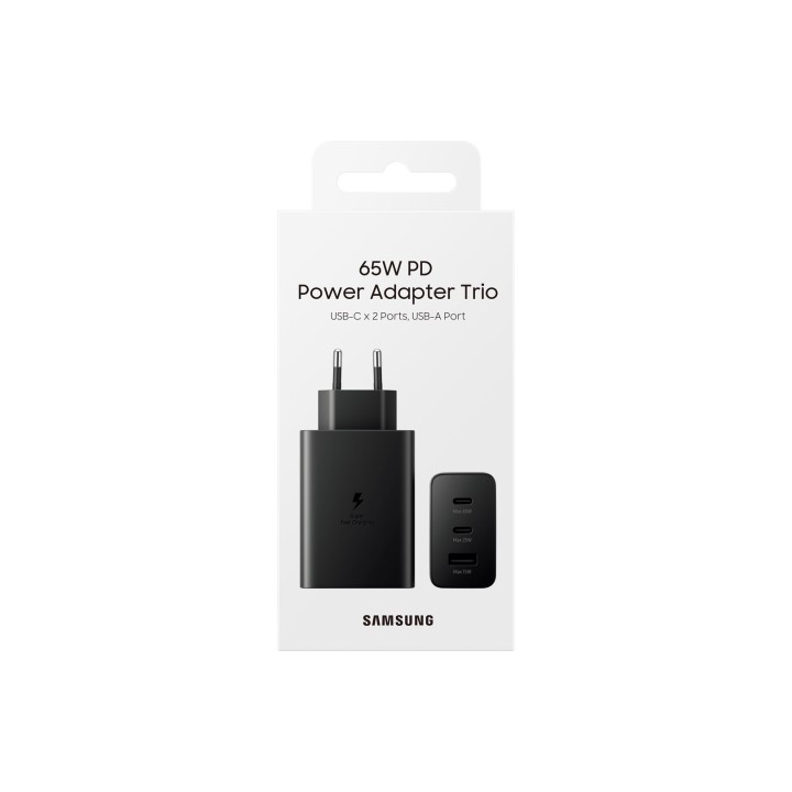 Caricabatterie SAMSUNG Trio EP-T6530 65W PD 1x USB-A 2x USB-C (EP-T6530NBEGEU) nero