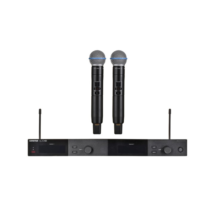 Shure SLXD24DE/B58-G59 - sistema wireless digitale dual con due trasmettitori/microfoni portatili (470 - 514 MHz)