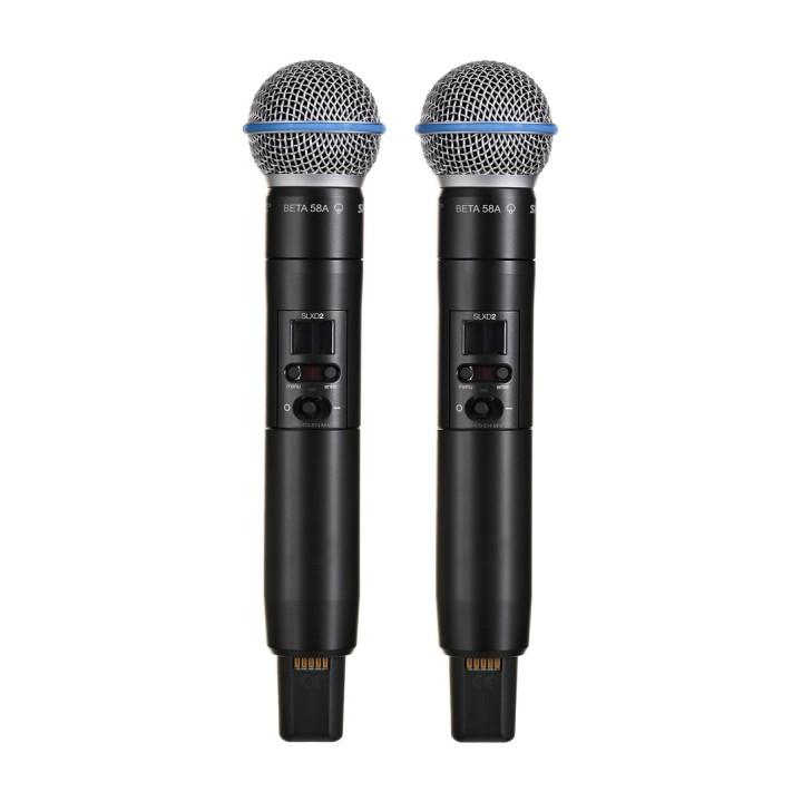 Shure SLXD24DE/B58-G59 - sistema wireless digitale dual con due trasmettitori/microfoni portatili (470 - 514 MHz)