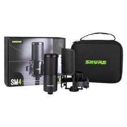 Shure SM4-K-KIT - microfono a condensatore polarizzato esternamente con asta e filtro anti-pop con custodia