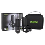 Shure SM4-K-KIT - microfono a condensatore polarizzato esternamente con asta e filtro anti-pop con custodia