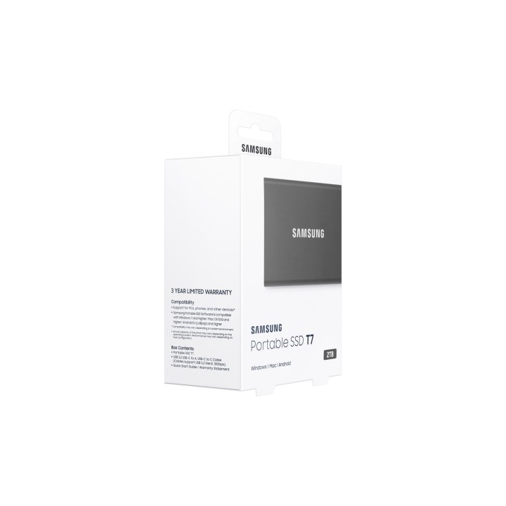 Samsung SSD portatile T7 2 TB USB Type-C 3.2 Gen 2 (3.1 Gen 2) grigio