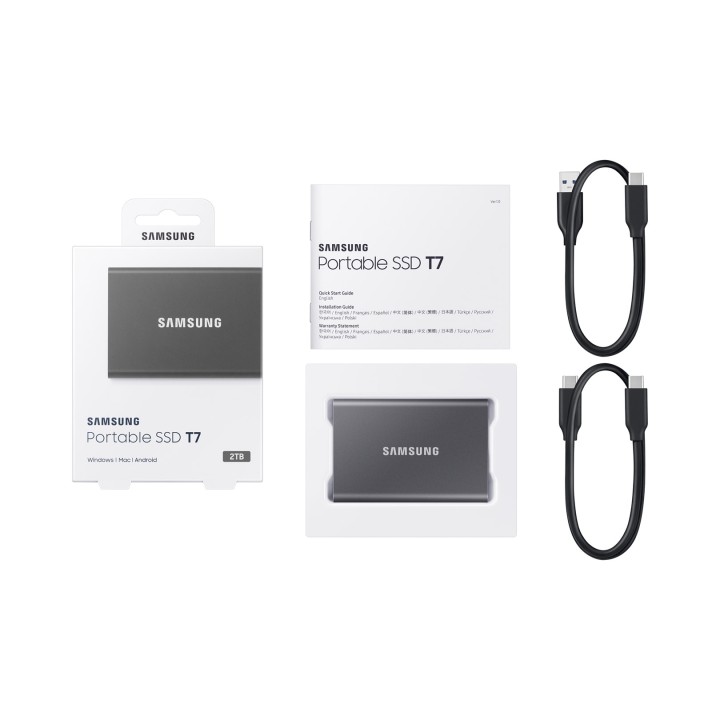Samsung SSD portatile T7 2 TB USB Type-C 3.2 Gen 2 (3.1 Gen 2) grigio