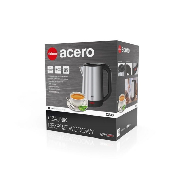 ELDOM CS30 bollitore cordless ACERO 2.0 L 2000 W argento