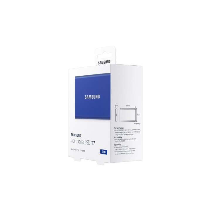Samsung SSD portatile T7 2 TB USB Type-C 3.2 Gen 2 (3.1 Gen 2) blu